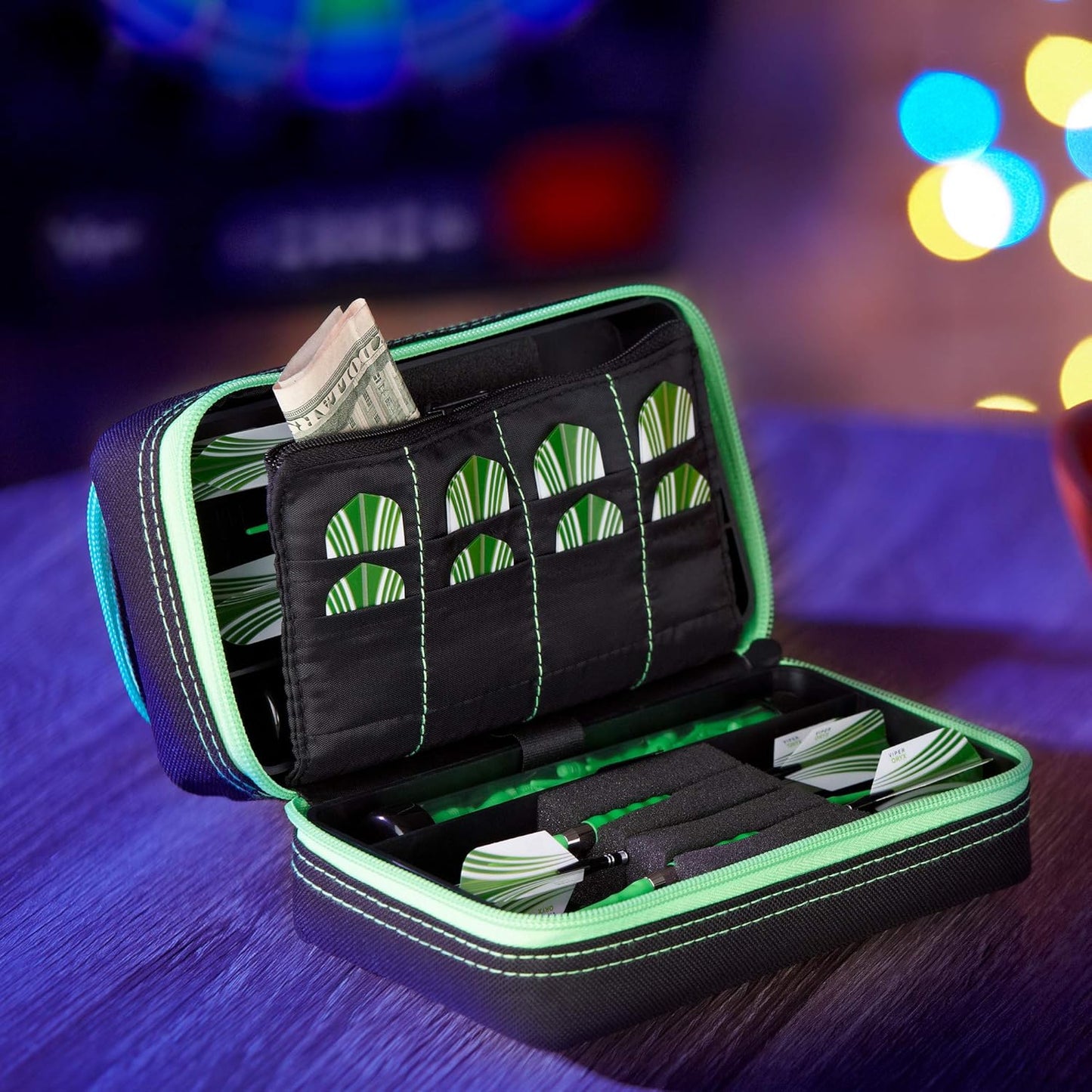 Plazma Pro, 6 Dart Case for Soft and Steel Tip Darts, Features Large Front Mobile Device Pocket, Built-In Storage Tubes and Pockets for Flights, Tips, Shafts, and Personal Items