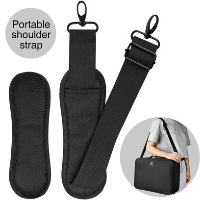 Large Capacity Makeup Case 3 Layers Cosmetic Organizer Brush Bag Barber Train Case Makeup Artist Box for Hair Curler Hair Straightener Brush Set and Cosmetics