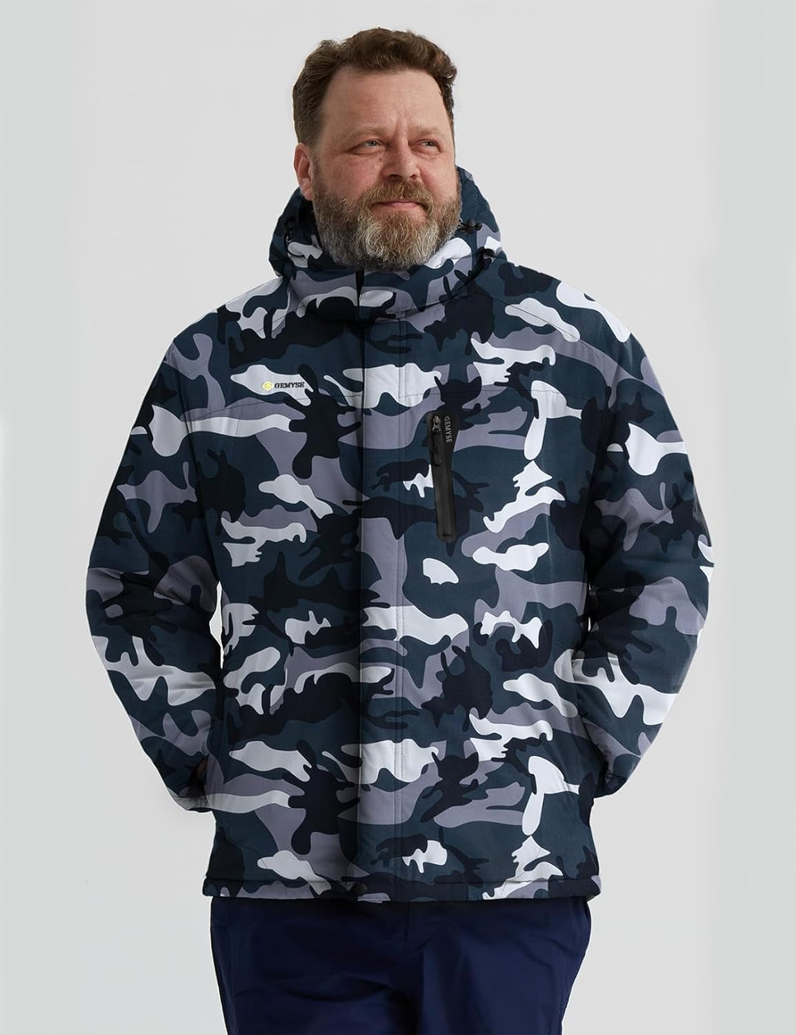 Men'S Ski Snow Jacket Warm Winter Waterproof Coat Snowboard Rain Jacket Hooded Windproof Windbreaker