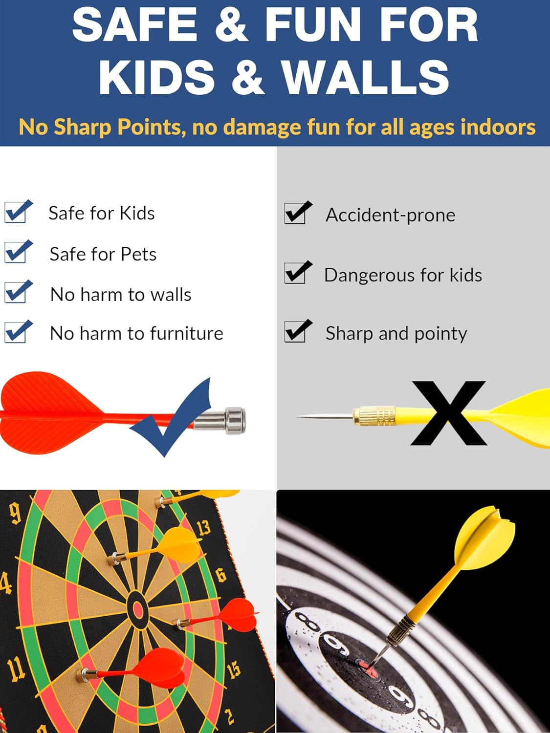 Magnetic Dart Board for Kids, Teens, and Adults — Double-Sided Dart Board Game with Strong Magnetic Darts, Roll-Up Portable Design, Gifts for Teen Boys, Family Parties, Camping, and Birthdays