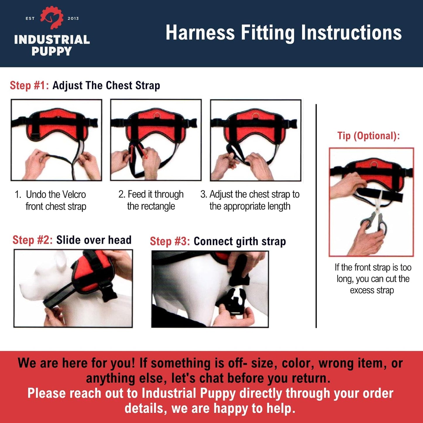 Service Dog Vest with Hook and Loop Straps & Matching Service Dog Leash Set - Harnesses from XXS to XXL - Harness Features Reflective Patch and Comfortable Mesh Design