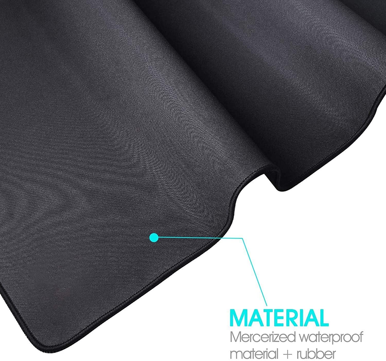 Large Gaming Mouse Pad (35.43 X 15.75 X 0.12Inch) Extended Ergonomic for Computers Thick Keyboard Mouse Mat Non-Slip Rubber Base Mousepad, Black