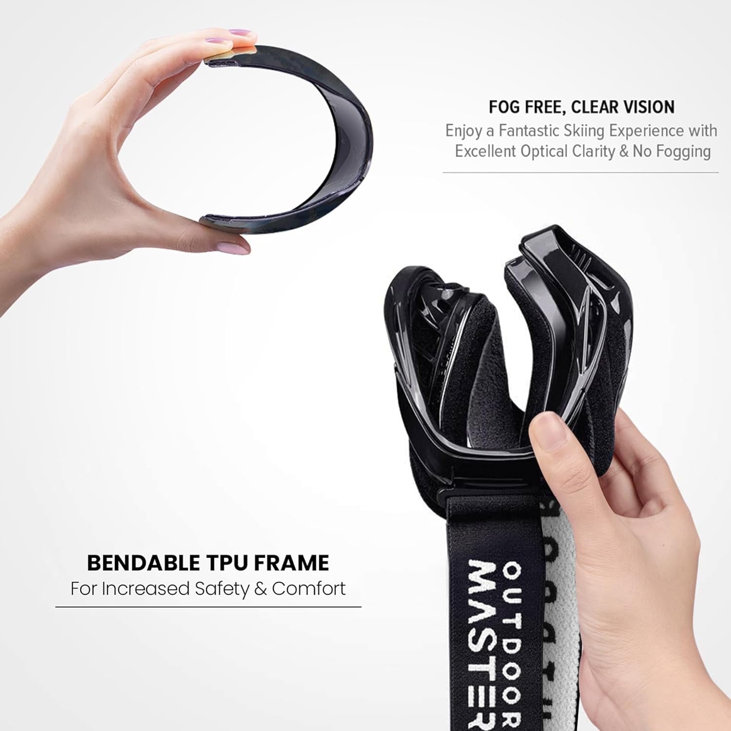 OTG Ski Goggles - over Glasses Ski/Snowboard Goggles for Men, Women & Youth - 100% UV Protection