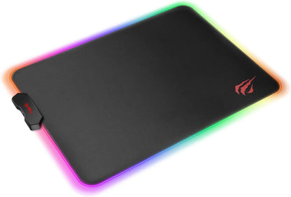 RGB Gaming Mouse Pad Soft Non-Slip Rubber Base Mouse Mat for Laptop Computer PC Games (13.8 X 9.8 X 0.16 Inches, Black)
