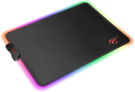 RGB Gaming Mouse Pad Soft Non-Slip Rubber Base Mouse Mat for Laptop Computer PC Games (13.8 X 9.8 X 0.16 Inches, Black)