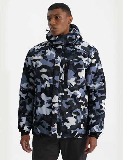 Men'S Ski Snow Jacket Warm Winter Waterproof Coat Snowboard Rain Jacket Hooded Windproof Windbreaker