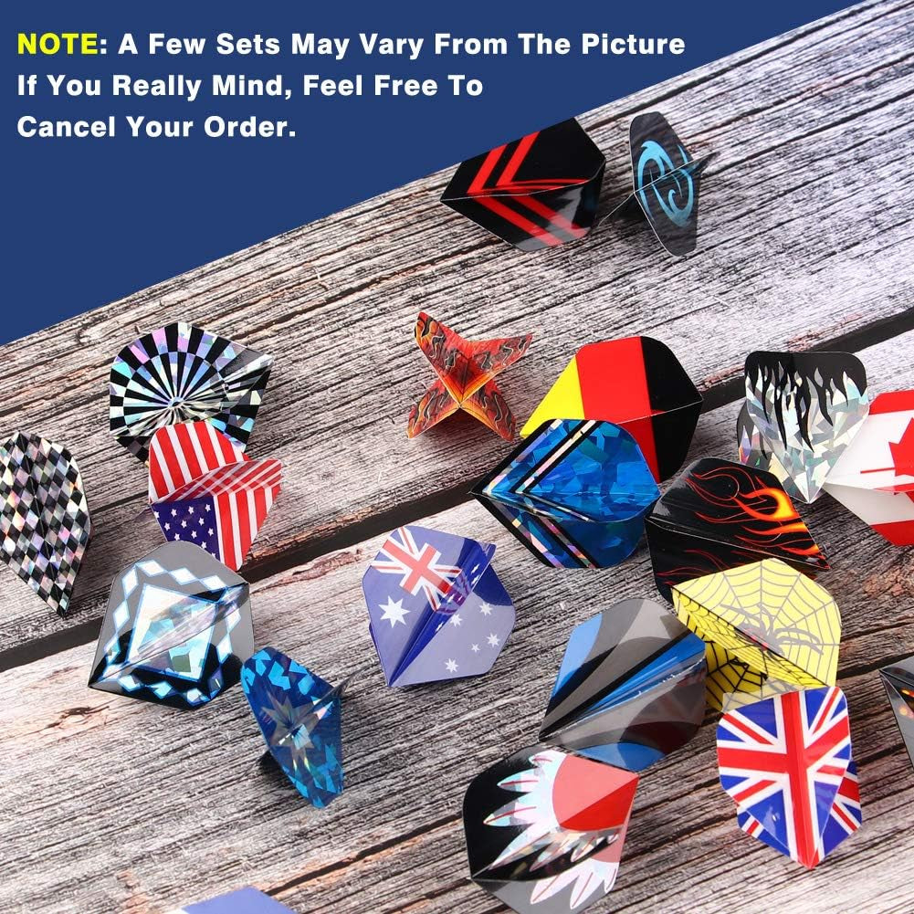 Standard Dart Flights Sets 30 Sets 90 Pcs Durable Replacement Dart Accessories Parts Supplies, Rich Variety of Designs Tail Wing