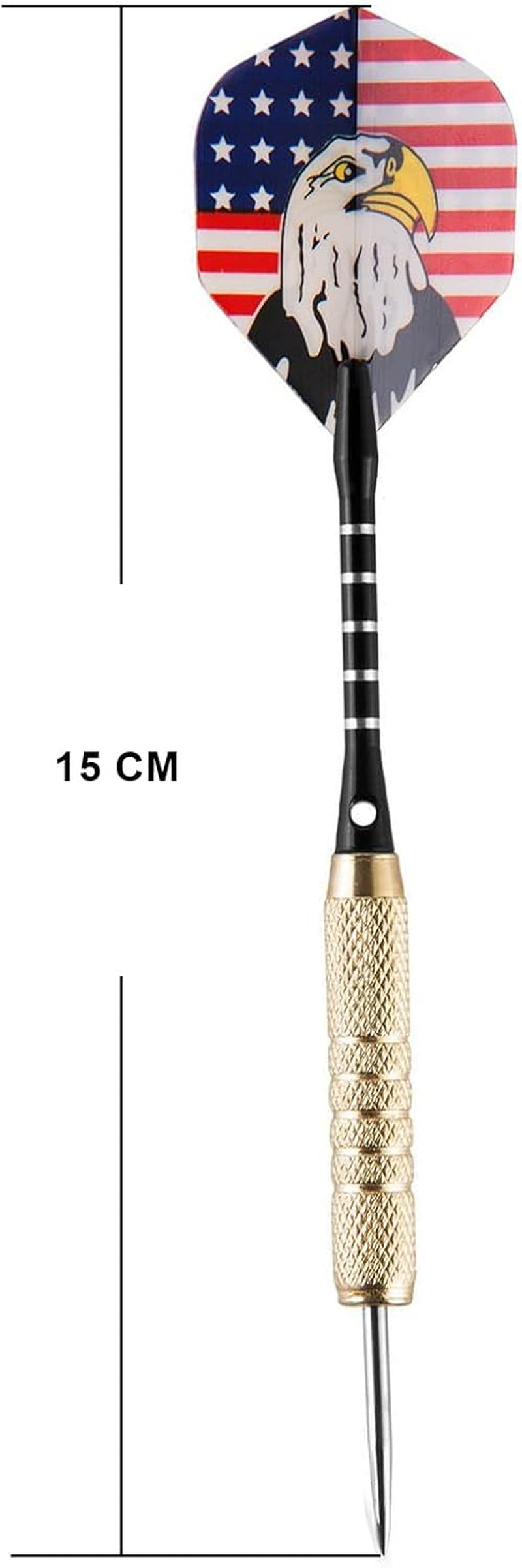 15 Packs Steel Tip Darts 18 Grams with Dart Sharpener and 3 Extra Flights, Aluminum Shafts & Brass Barrels, Levels in Every Rec Room, Man Cave, Bar and Game Room