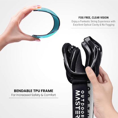 OTG Ski Goggles - over Glasses Ski/Snowboard Goggles for Men, Women & Youth - 100% UV Protection