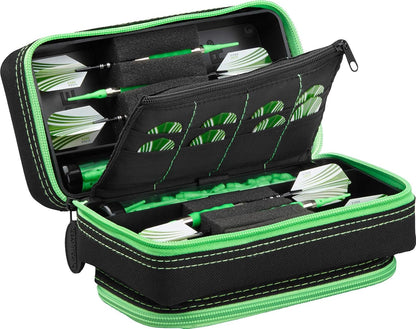 Plazma Pro, 6 Dart Case for Soft and Steel Tip Darts, Features Large Front Mobile Device Pocket, Built-In Storage Tubes and Pockets for Flights, Tips, Shafts, and Personal Items
