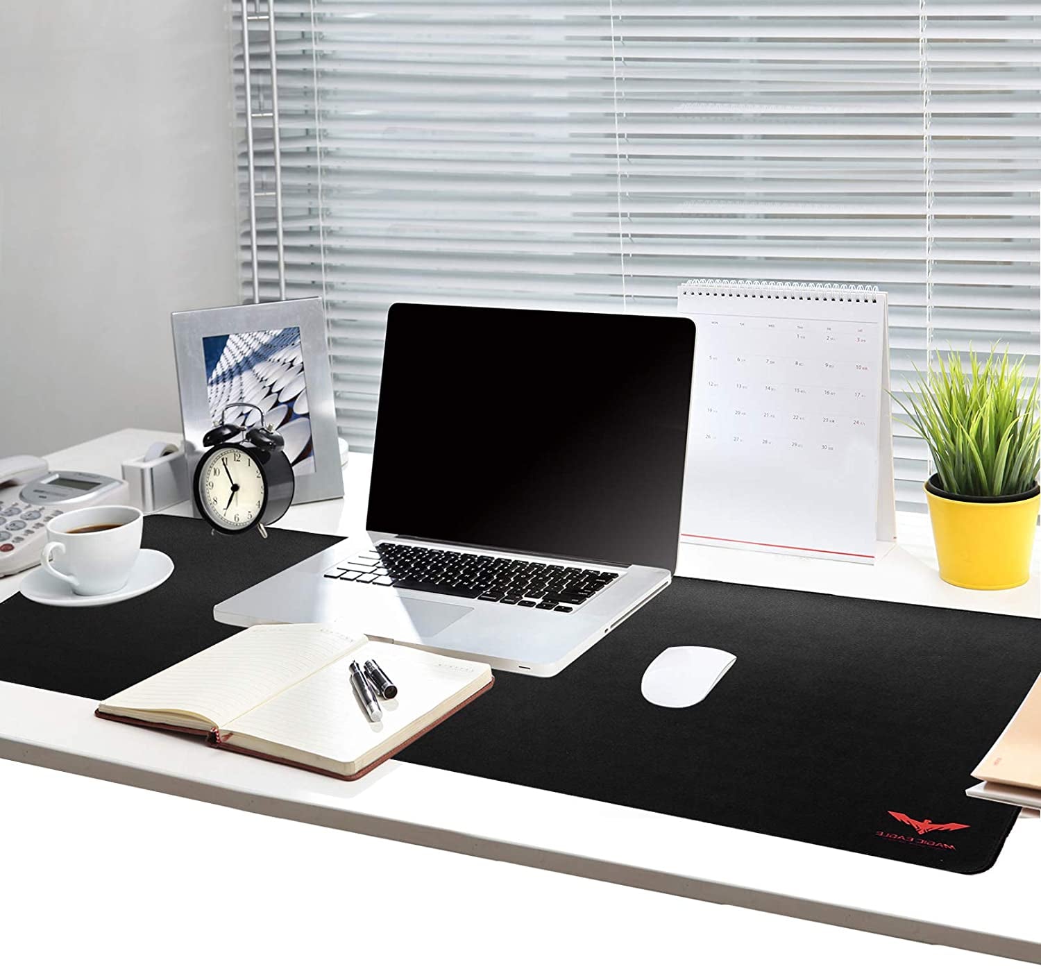 Large Gaming Mouse Pad (35.43 X 15.75 X 0.12Inch) Extended Ergonomic for Computers Thick Keyboard Mouse Mat Non-Slip Rubber Base Mousepad, Black