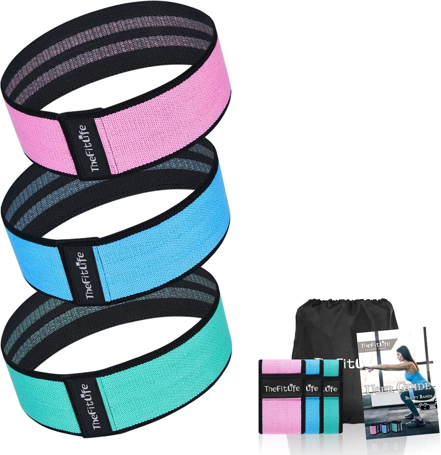 Resistance Exercise Bands for Women - Fabric Workout Bands for Booty, Hip, Glute, Leg, Thigh, Squat, Butt Lift Excersize and Fitness Loop Bands for Home Gym