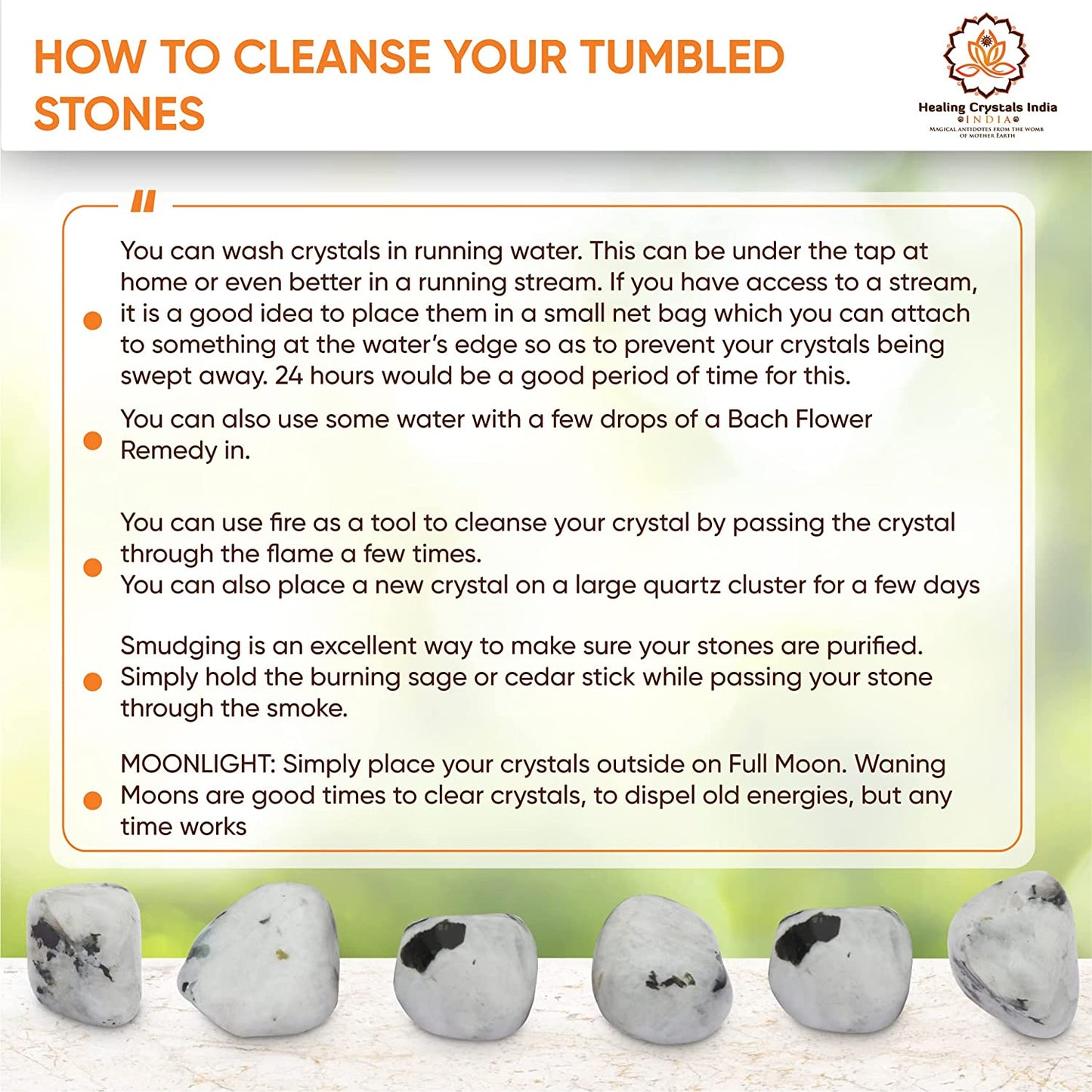 Healing Crystals Rainbow Moonstone Tumbled Stones- Healing Stones and Crystals for Beginners- 8 Piece Real Crystals and Healing Stones - Tumbled Crystals for Witchcraft (8, Rainbow Moonstone)