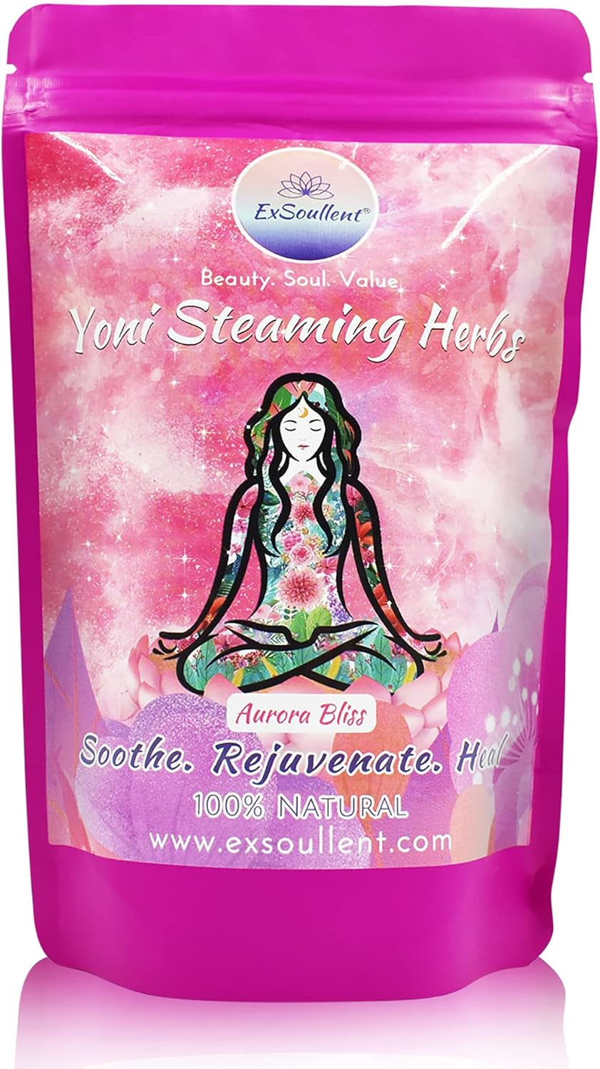 Yoni Steam Herbs - 100% Natural Vaginal Steam, 10 Yoni Herbs Aurora Bliss Blend with Filter Bag | Soothe. Rejuvenate. Heal (2-4 Steams)