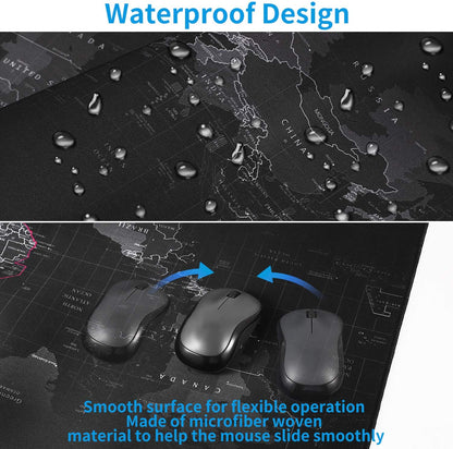 Large Gaming Mouse Map Pad 800×300×2MM (31.50X11.81X0.08 Inch),With Non-Slip Base,Waterproof and Foldable Pad,Desktop Pad Suitable for Gamers,Suitable for Desktop,Office and Home,Black