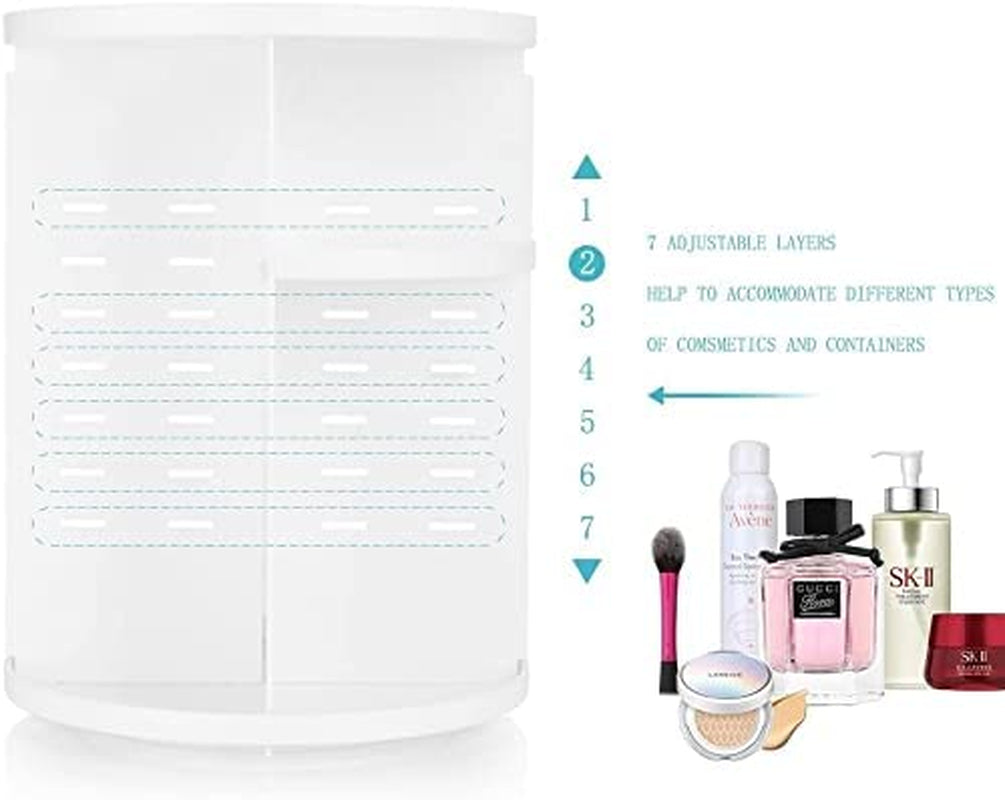360 Degree Rotating Makeup Organizer for Mothers Day Gifts Extra Large Capacity Adjustable Multifunctional Cosmetic Storage Box for Skin Care Products Makeup Sponges