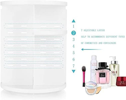 360 Degree Rotating Makeup Organizer for Mothers Day Gifts Extra Large Capacity Adjustable Multifunctional Cosmetic Storage Box for Skin Care Products Makeup Sponges