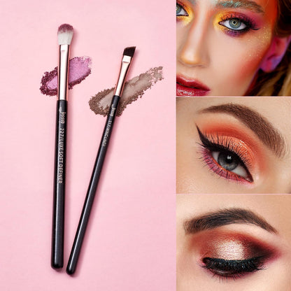 15Pcs Professional Makeup Brushes Set Make up Brush Tools Kit Eye Liner Shader Wood Handle Natural-Synthetic Hair Brushes Pearl Black/Rose Gold T157