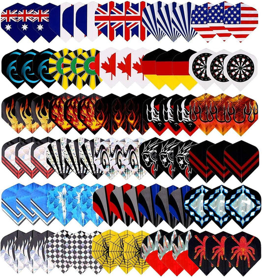 Standard Dart Flights Sets 30 Sets 90 Pcs Durable Replacement Dart Accessories Parts Supplies, Rich Variety of Designs Tail Wing