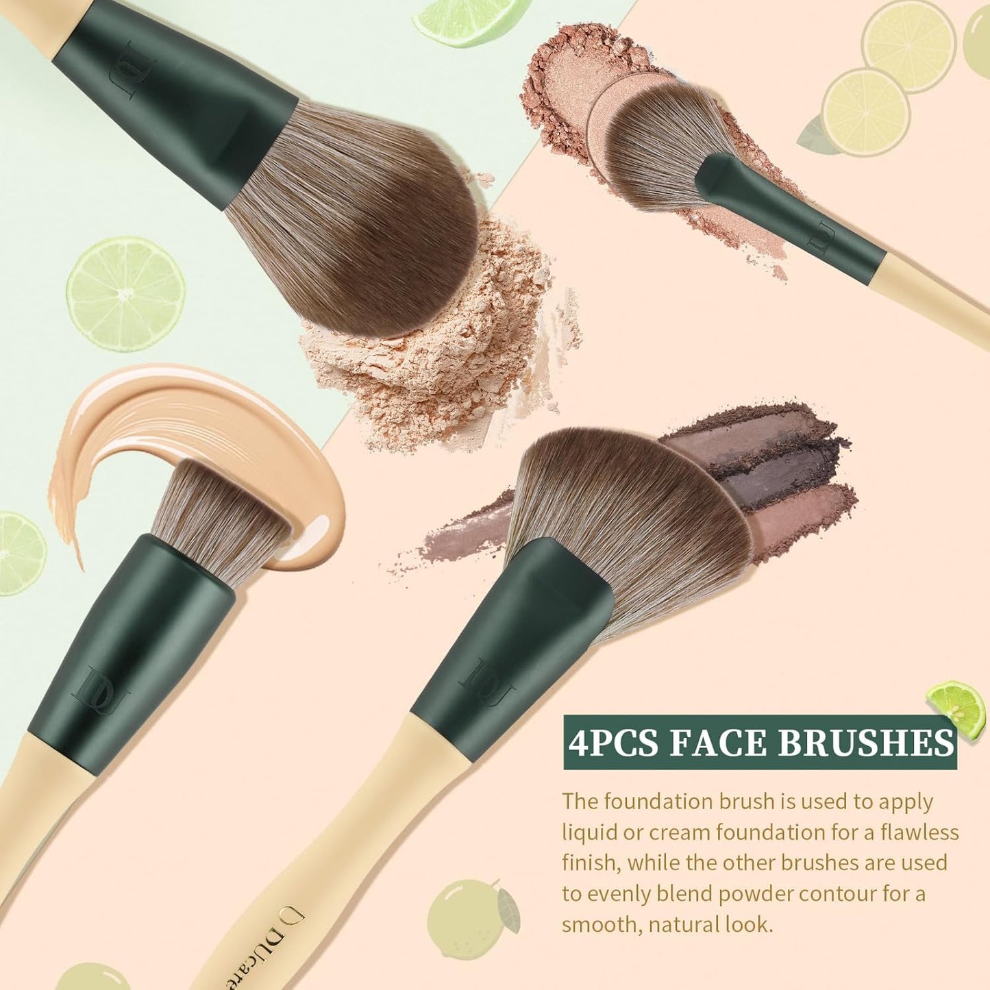 Makeup Brushes 14Pcs with 3Pcs Christmas Sponges Cosmetic Bag Makeup Brush Set for Foundation Blending Face Powder Blush Concealers Eye Shadows