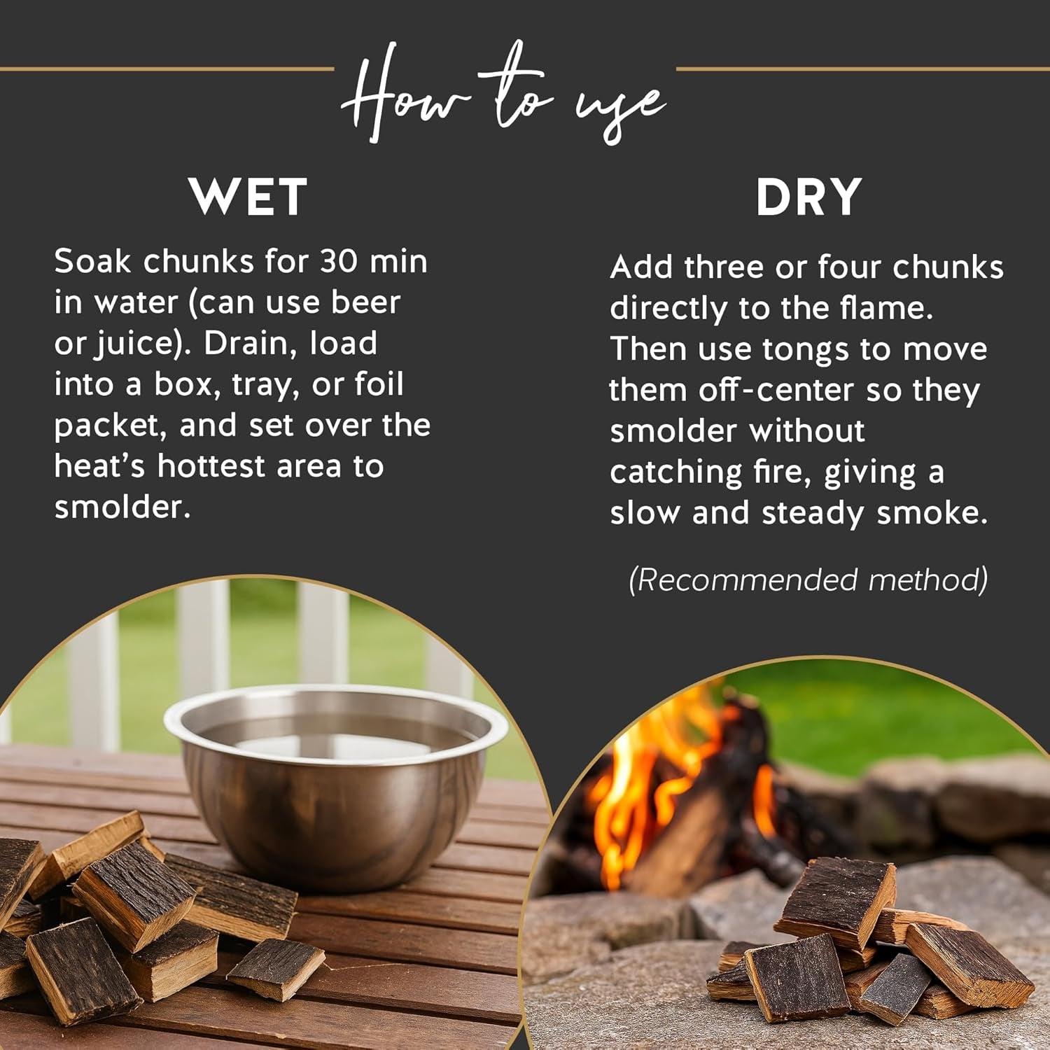 Midwest Barrel Co. Bag of Bourbon Barrel BBQ Smoking Wood Chunks - Authentic American White Oak Wood Chunks from Bourbon Barrels, Slow Burning, 1-4”, for BBQ, Lamb, Pork, Poultry, Veggies, Cheese