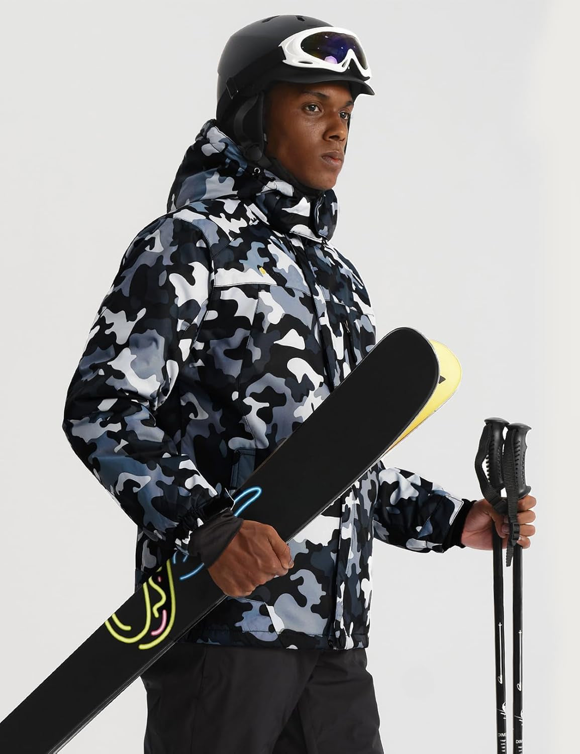 Men'S Ski Snow Jacket Warm Winter Waterproof Coat Snowboard Rain Jacket Hooded Windproof Windbreaker