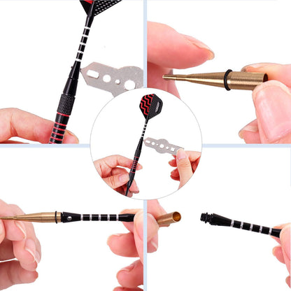 Darts Plastic Tip - Professional Soft Tip Darts Set for Electronic Dartboard 9 Pcs 18 Grams with 50 Extra Tips 9 Shafts 27 Flights Tool Kit Flight Protectors and Gift Darts Case