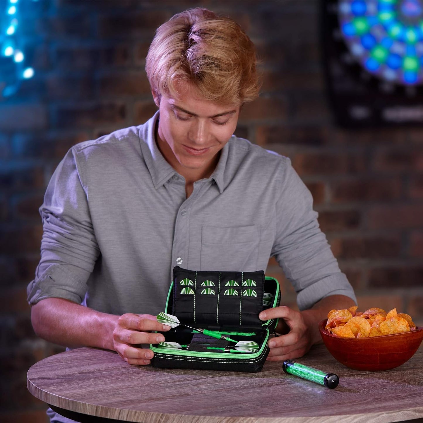 Plazma Pro, 6 Dart Case for Soft and Steel Tip Darts, Features Large Front Mobile Device Pocket, Built-In Storage Tubes and Pockets for Flights, Tips, Shafts, and Personal Items